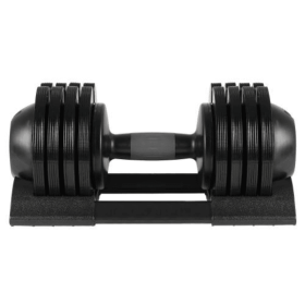 52 Lb Adjustable Steel And Plastic Dumbbells (Color: BLACK)
