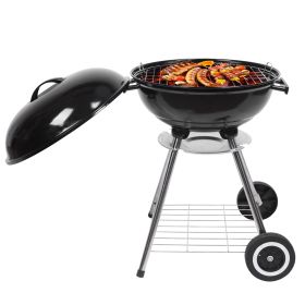 18in Enamel Spherical N001 Carbon Oven (Color: BLACK)