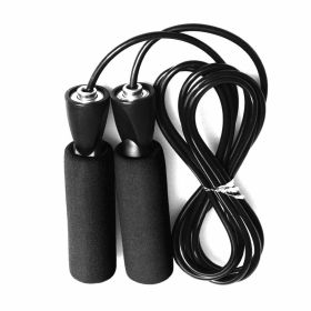Gym Aerobic Exercise Boxing Skipping Rope Adjustable Bearing Speed Fitness Bearing Rope Tangle-Free Jumping Rope Speed Equipments Skipping Adjust (Color: BLACK)