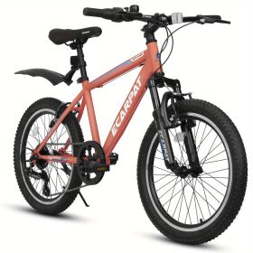 A20215 Kids Bicycle 20 Inch Kids Montain Bike Gear 7 Speed Bike for Boys and Girls (Color: Orange)