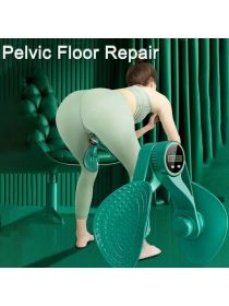 Inner Thigh Exerciser and Pelvic Floor Kegel Trainer with Resistance Bands and LED Counter - 3 Intensity Levels - Home Gym Equipment for Toning a (Color: green)